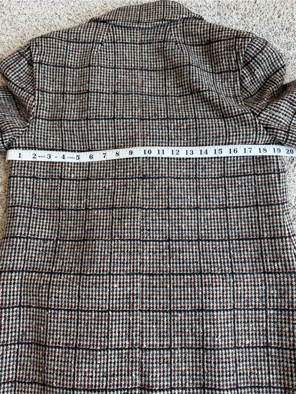 Vintage Pendleton Ltd 100% Virgin Wool Long Coat Plaid Double Breasted 10 USA - Picture 12 of 14